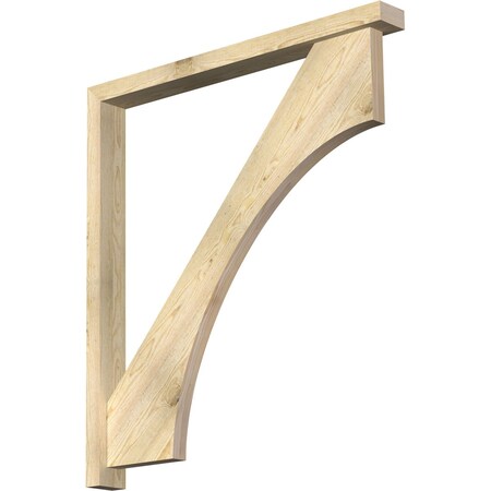 Ekena Millwork Westlake Block Rough Sawn Bracket w/ Offset Brace, Douglas Fir, 4"W x 40"D x 44"H BKT0402X40X44WTL05RDF